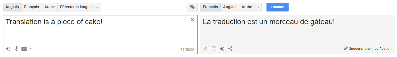 Exemple google translate